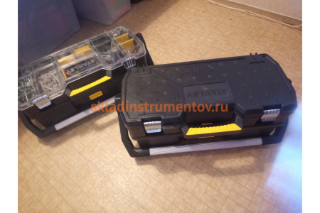 Открытый профессиональный пластмассовый ящик для инструмента со съемным кейсом STANLEY 1-97-506