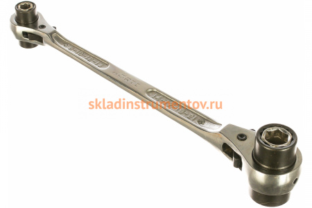 Торцевой комбинированный трещоточный реверсивный ключ HORTZ 8х10-12х13-14х17-19х21 HOR 121268