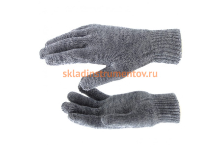 Трикотажные перчатки с двойной манжетой СИБРТЕХ, акрил, цвет серое мулине 68684 Трикотажные перчатки с двойной манжетой СИБРТЕХ, акрил, цвет серое мулине 68684