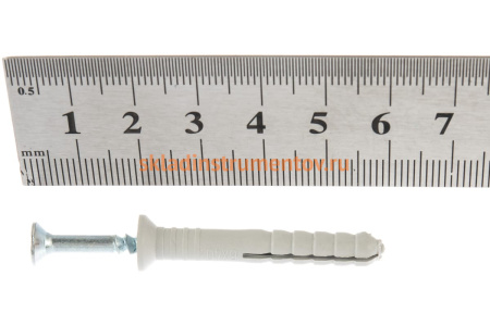 Дюбель-гвоздь полипропиленовый с потайным бортиком 125 шт. (6х40 мм; ТФ5) Зубр 4-301345-06-040