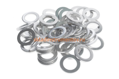 Набор алюминиевых шайб JTC размер: толщина 1.5, внутр. д. 10.4, наружн. д. 15.8 50 шт. 2011A