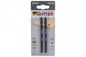 Пилки по дереву Т111C (2 шт; 100х75 мм; шаг 3 мм; 8TPi; CrV) для лобзиков RITTER 3106-2