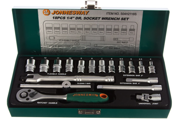 Набор торцевых головок 18 предметов Jonnesway S04H2118S
