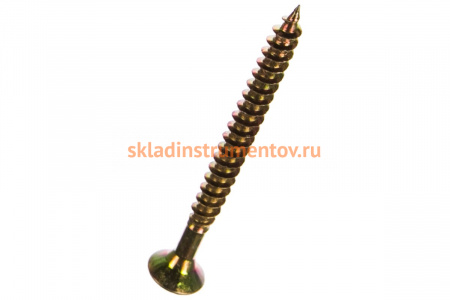 Универсальные шурупы для дерева, ДСП, ДВП Зубр жёлтопассивированные, PZ, 6,0x70мм, ТФ6, 4 штуки 4-300396-60-070