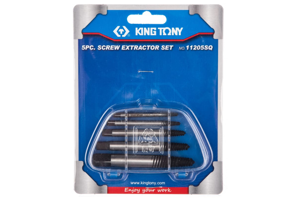 Набор экстракторов KING TONY (4-19 мм, 5 предметов) 11205SQ Набор экстракторов KING TONY (4-19 мм, 5 предметов) 11205SQ