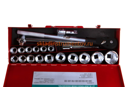 Набор шестигранных торцевых головок 3/4" 19-50мм 21шт JTC-H621M