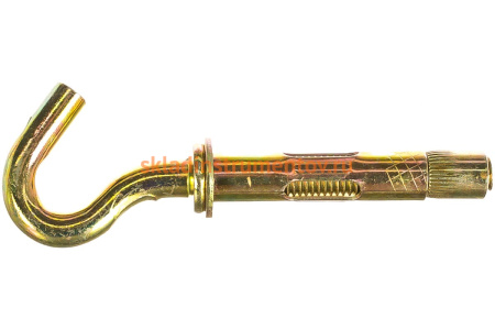 Анкерный болт с крюком Зубр 12 x 70 мм, 25 шт, желтопассивированный, Профессионал 302372-12-070