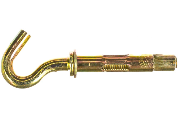 Анкерный болт с крюком Зубр 12 x 70 мм, 25 шт, желтопассивированный, Профессионал 302372-12-070