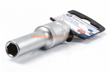 Глубокая торцевая головка КОБАЛЬТ 1/2, 10мм, Cr-V 644-016