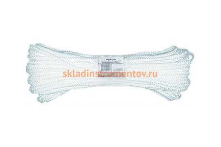 Капроновый плетеный 16-ти прядный фал с сердечником, 6 ммх20 м, р/н= 450 кгс КУРС 68416 Капроновый плетеный 16-ти прядный фал с сердечником, 6 ммх20 м, р/н= 450 кгс КУРС 68416