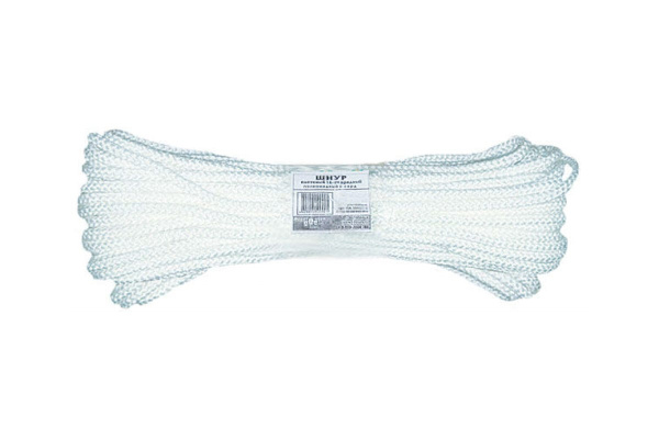 Капроновый плетеный 16-ти прядный фал с сердечником, 6 ммх20 м, р/н= 450 кгс КУРС 68416 Капроновый плетеный 16-ти прядный фал с сердечником, 6 ммх20 м, р/н= 450 кгс КУРС 68416