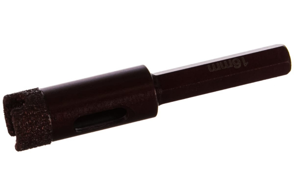 Коронка алмазная вакуумная по камню D16-10W-35L-Ш8 (16х35 мм; хвостовик HEX8 мм) MESSER 06-36-016