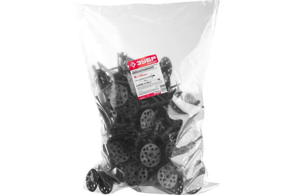 Полипропиленовый дюбель для изоляционных материалов Зубр пластиковый стержень, 10 x 140 мм, 100 шт 4-301505-10-140_z01