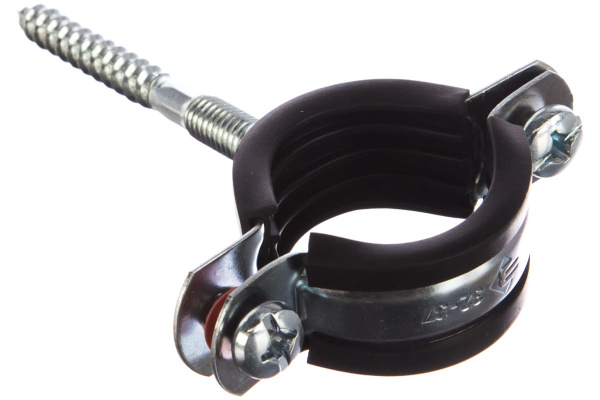 Трубный хомут с гайкой ЗУБР оцинкованный, в комплекте с сантехнической шпилькой 37866-32-37