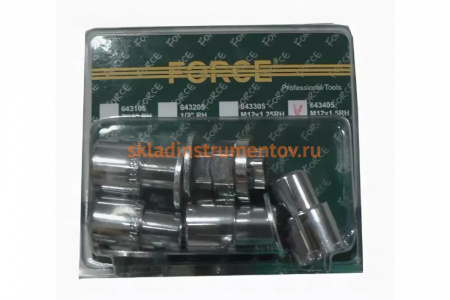 Набор секретных гаек М12x1.5RH для колесных дисков 5 предметов FORCE 643405