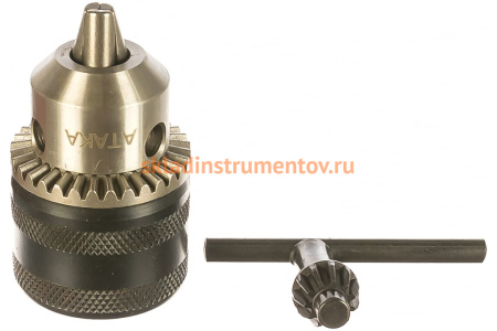 Патрон №10 (1.5-10 мм; 1/2") с ключом АТАКА 7088630