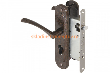 Корпус врезного замка с ручками на планке AJAX KIT А5-3155/3 W/B 41569