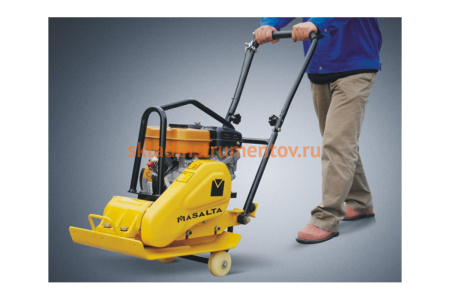 Виброплита (Honda GX 160, 5.5 л/с, 62 кг, бак, колеса, рама, коврик) Masalta MSR60-4 ВИБ051