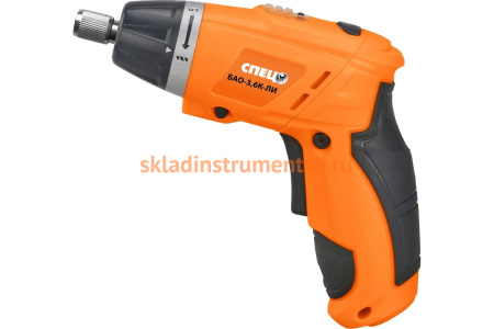 Набор аккумуляторного инструмента Спец: дрель-шуруповерт БДА-12 Ли + отвертка БАО-3,6К-ЛИ