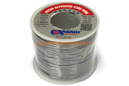 Припой (1 мм, 0.25 кг, Sn63/Pb37, СF10 флюс RA) ASAHI 00-00000071