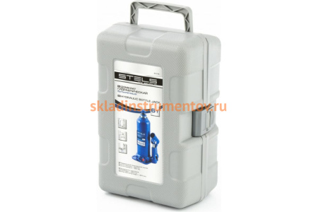 Гидравлический бутылочный домкрат 6 т, h подъема 207–404 мм, в пластиковом кейсе STELS 51176