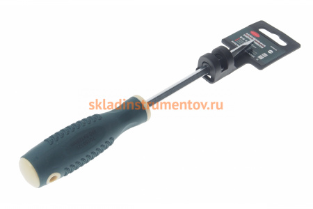 Шлицевая магнитная отвертка ROCKFORCE Profi S2 SL6.5х125мм на пластиковом держателе RF-70165125