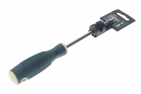 Шлицевая магнитная отвертка ROCKFORCE Profi S2 SL6.5х125мм на пластиковом держателе RF-70165125