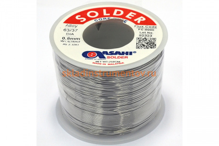Припой (0.6 мм, 0.25 кг, Sn63/Pb37, FC5000 флюс RMA) ASAHI 00-00001190