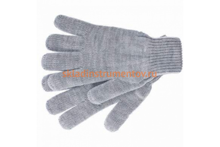 Трикотажные перчатки с двойной манжетой СИБРТЕХ, акрил, серые 68682