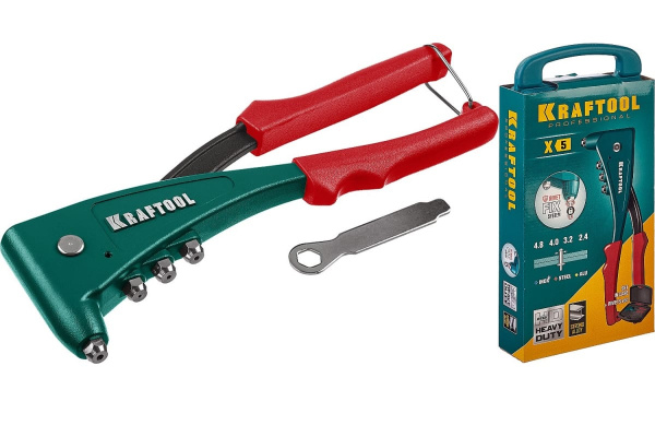 Заклепочник с литым корпусом Kraftool "X-5F" 2.4-4.8 мм - алюминий и сталь, 2.4-4.0 - неж сталь, в кейсе, с набором заклепок 31173-H6_z01 Заклепочник с литым корпусом Kraftool "X-5F" 2.4-4.8 мм - алюминий и сталь, 2.4-4.0 - неж сталь, в кейсе, с набором заклепок 31173-H6_z01