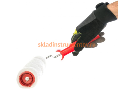 Валик в сборе 200мм, D 48мм, D ручки 6мм, крепление шплинтом СИБРТЕХ Искусственный мех 80153