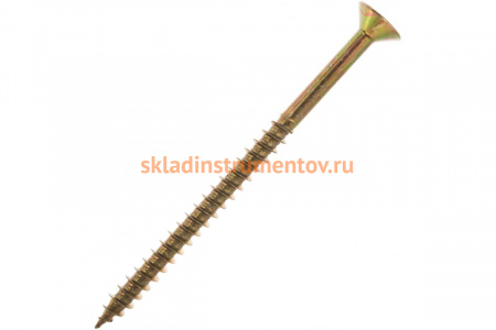 Универсальные шурупы для дерева, ДСП, ДВП Зубр желтопассивированные, PZ, 6,0x90мм, ТФ1, 70 штук 4-300391-60-090