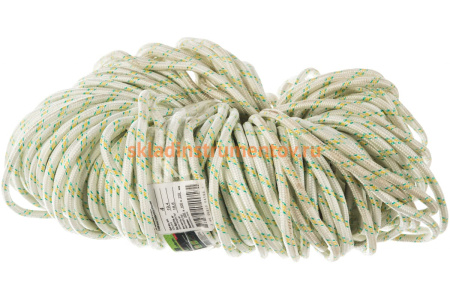Плетеный 24-прядный капроновый фал с сердечником 10мм, бухта 100м, 1300кгс СИБРТЕХ Россия 93971