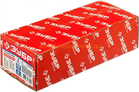 Набор: ключи торцовые, трубчатые двухсторонние, 6-22мм, с воротком, 9шт Зубр "МАСТЕР" 27162-H9