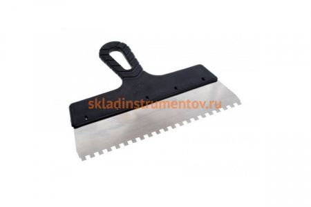 Фасадный шпатель КЕДР зубчатый 6 Х 6 мм, стальной, 180 мм, пластик ручка 044 0180 26233