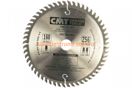 Диск пильный по дереву (160х20х2,2/1,6 мм; Z56) CMT 292.160.56H