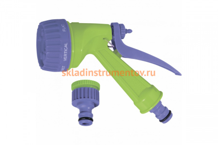 Спиральный шланг PALISAD 7.5 м  х  10 мм, пластмассовая фурнитура (адаптер 1/2-3/4"+ разбрызгиватель) 67412