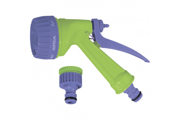 Спиральный шланг PALISAD 7.5 м  х  10 мм, пластмассовая фурнитура (адаптер 1/2-3/4"+ разбрызгиватель) 67412