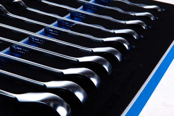 Набор трещоточных комбинированных ключей KING TONY ложемент, 15 предметов 9-10115MRV