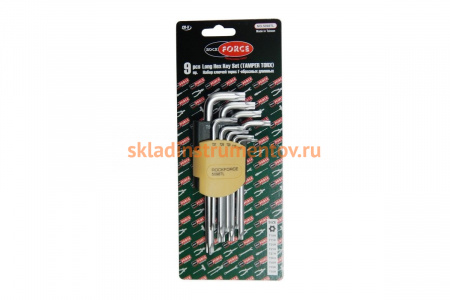 Набор длинных ключей торкс ROCKFORCE Т10Н-Т50Н- с отверстием 9 предметов RF-5098TL