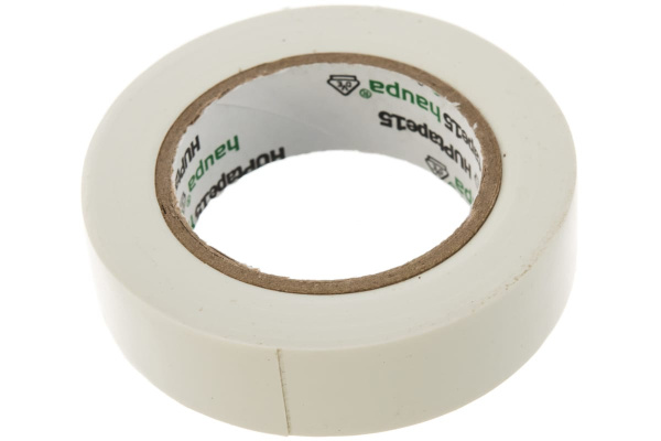 Изолента ПВХ HAUPA цвет белый, шир.15 мм, длина 10 м, d 60 мм 263802