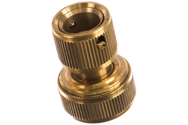 Соединитель латунный быстросъемный (3/4";  аквастоп) для шланга  PALISAD 66265