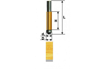 Фреза кромочная прямая (22.2х26 мм; хвостовик 12 мм) по дереву Энкор 10526