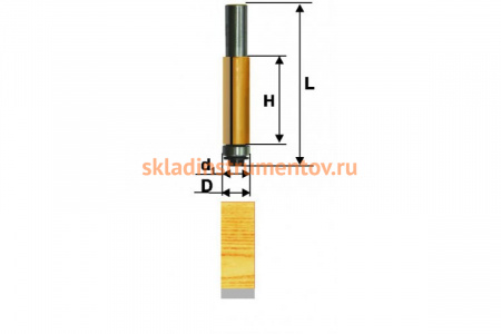 Фреза кромочная прямая (22.2х26 мм; хвостовик 12 мм) по дереву Энкор 10526