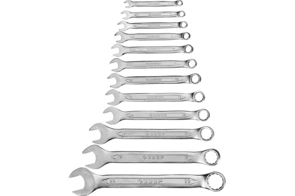 Набор гаечных комбинированных ключей Зубр МАСТЕР 6-22мм, 12шт. 27087-H12