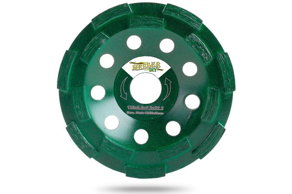 Чашка алмазная шлифовальная двурядная по бетону и граниту (125х22.2 мм) MESSER DIY 05.125.002