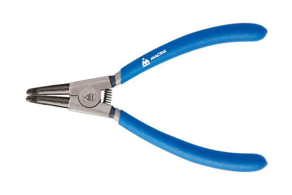 Съемник для стопорных колец МАСТАК 170 мм загнутые губки разжатие 033-30170H