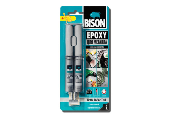 Клей BISON EPOXY METAL CRD 24ML 6307222