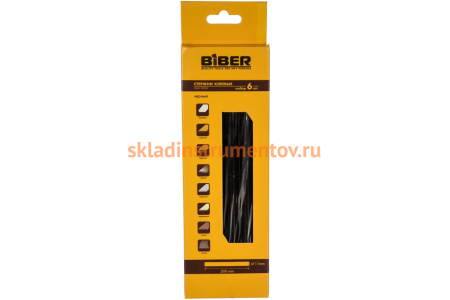 Стержни черные (6 шт; 11х200 мм) для термоклеящего пистолета Biber 60133 тов-090518