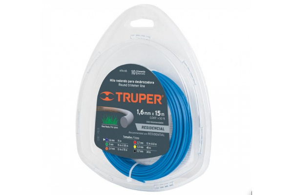 Леска (1,6 мм х 15 м) для триммеров  HTA-65 Truper 17605
